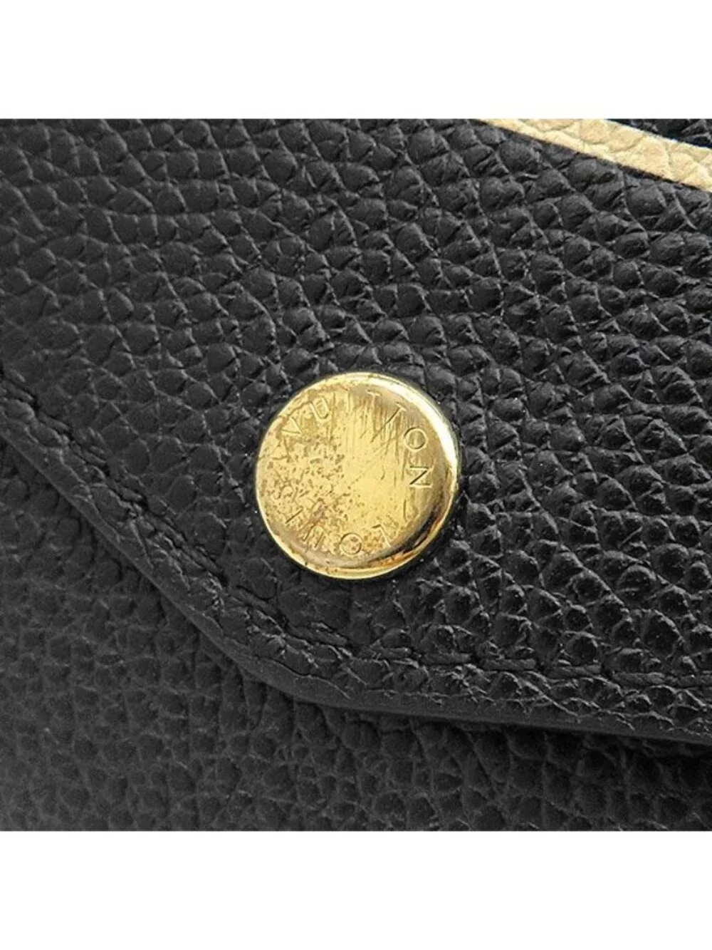 Louis Vuitton Wallet Portefeuille Sarah Monogram Empreinte Black Beige Gold